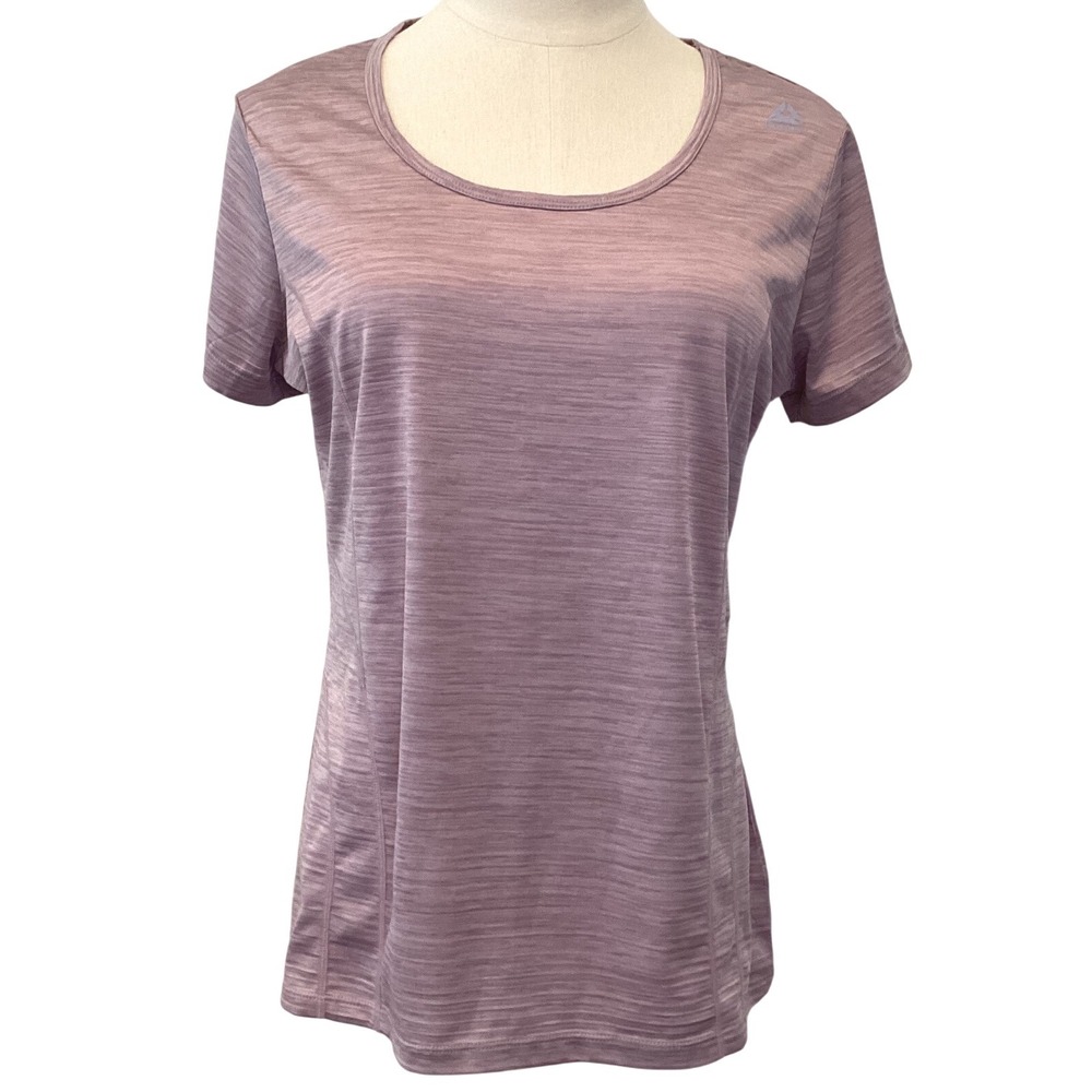 Reebok Large Mauve Purple Short Sleeve Athletic T-Shirt Top Moisture Wicking